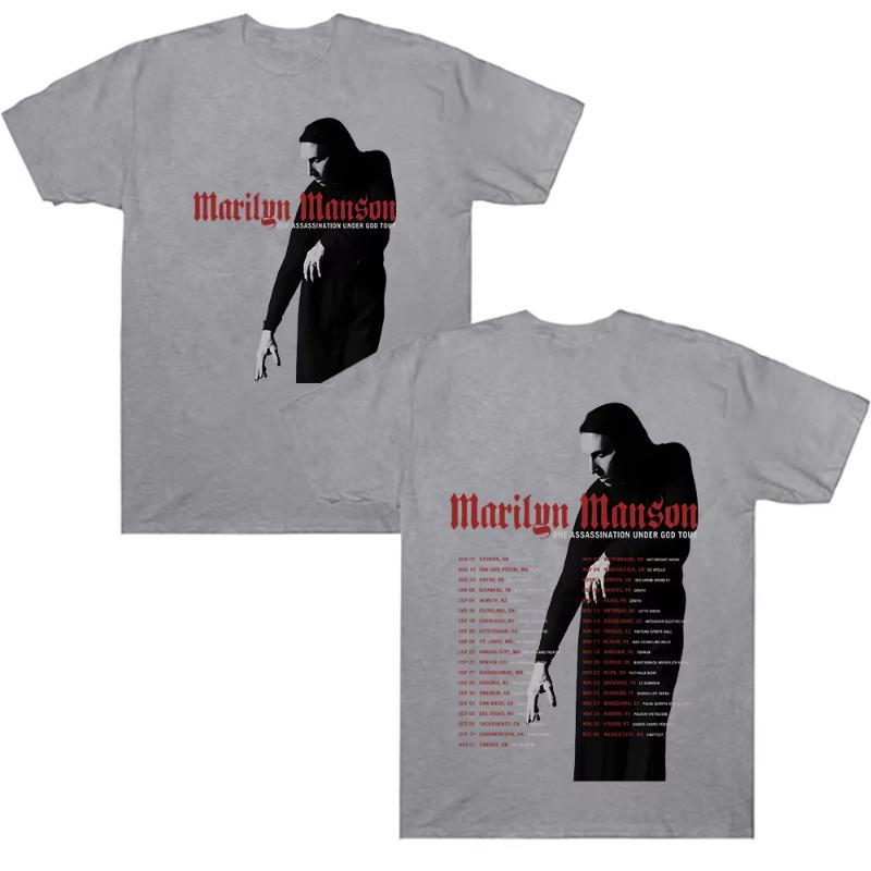 Marilyn Unisexson One Assassination Under God Tour Tshirts 2025 New Oversize High Street Short Sleeve Tshirt Unisex Cotton Tops S