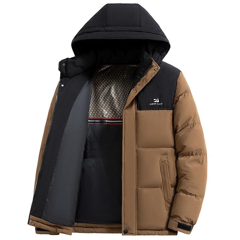 Men's Cotton Jacket for Winter Graphene Warm Hooded Jacket Plus Velvet Thickened Outdoor Cotton Jacket for Men