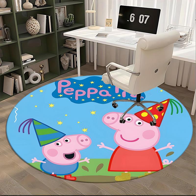 Peppa Pig Party Hat Chair mat Round Rug-Office carpet, Non-slip, Suitable for Living Rooms, Bedrooms decor.1205153a