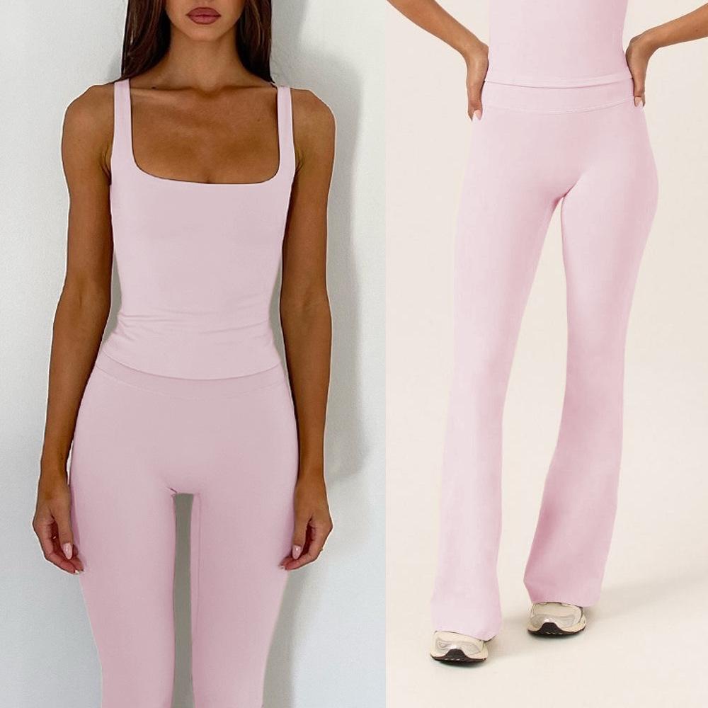 Yoga Suit, Trousers, Flared Pants, Women's Running Sports Vest, Women's Top, Pilates Quick-drying Suit
