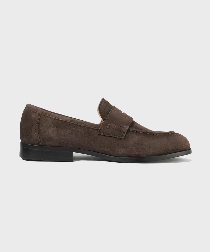 Firenze Atelier Standard U-Tip Suede Penny Loafers 4050-Qs [Dark Brown]