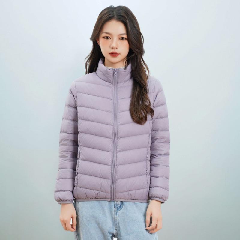 Women's new national standard 90 down simple down solid color women's stand-up collar women's clothing light down jacket women