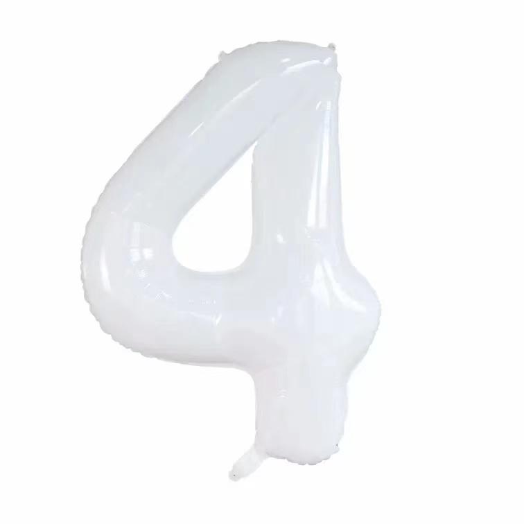 32'' White Large Number Balloon for Children's First Birthday Outdoor Decor