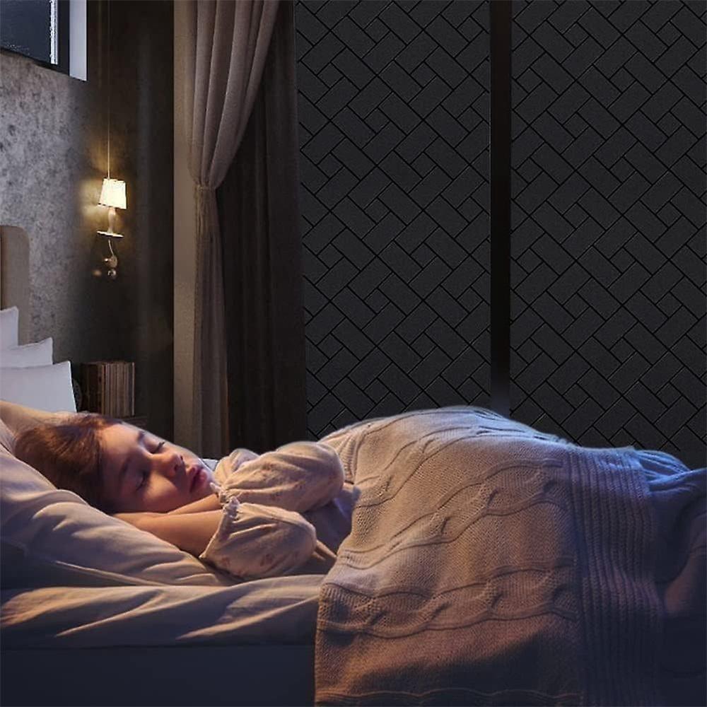 Pellicola per finestre per la privacy, pellicola oscurante per finestre, pellicola elettrostatica per finestre, pellicola anti UV con effetto smerigliato per ufficio, casa, bagno, camera da letto, cucina(nero,44,3x200