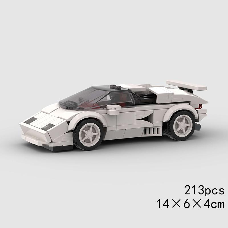 MOC Technische Raceauto Bouwstenen - Countach LP400 LP500 Sportvoertuig Modelstenen, Kerstcadeau voor Kinderen