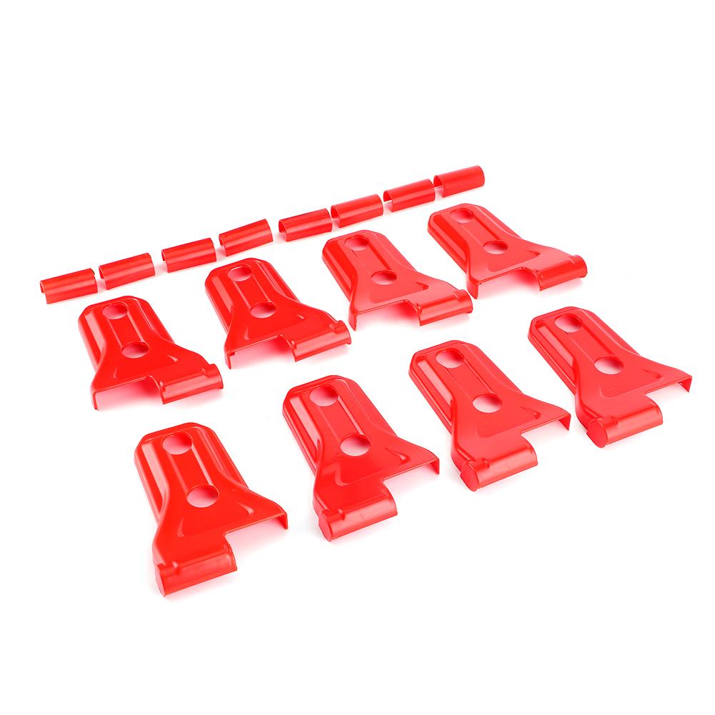 16Pcs Set Door Hinge Cover Protection Trim Fits for Jeep Wrangler JL JLU Gladiator Trunk JTRed