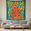Boho Chic Wall Tapestry With Moon Phase Floral Starry Sky Design Bedroom Yoga Studio Decor
