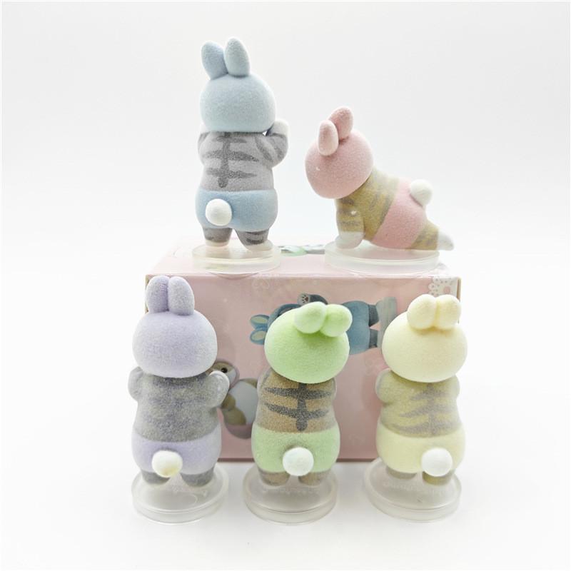 Adorable Cat Happiness Sandy Plush Bunny Themed Blind Box Figures Pvc Collectibles