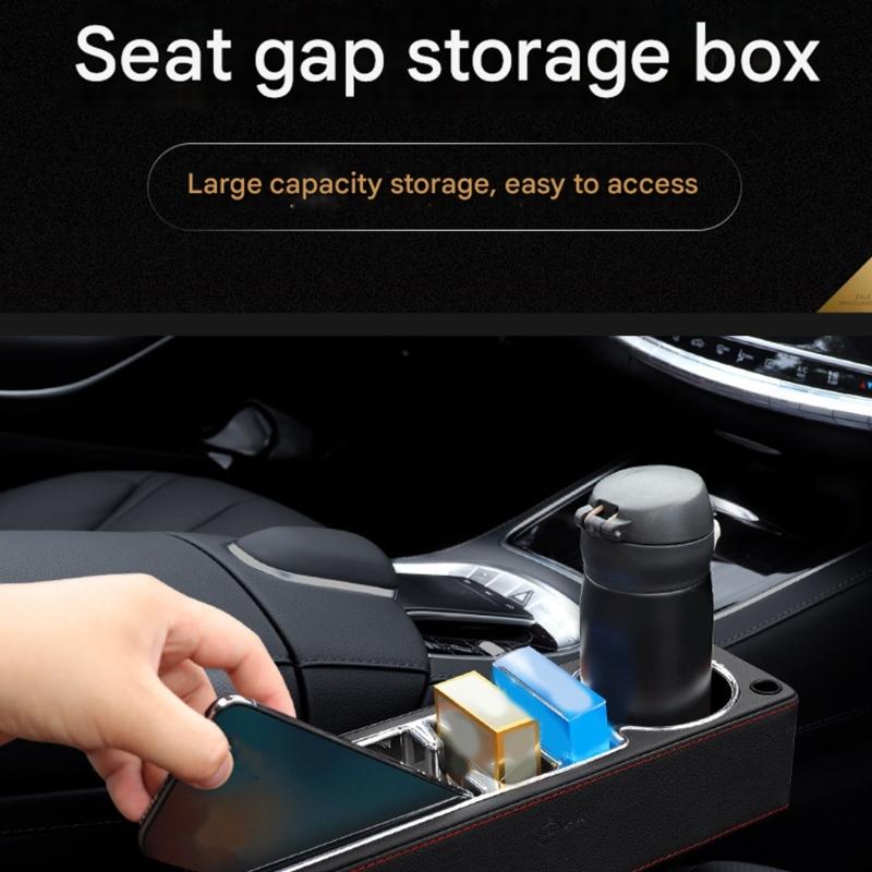 Universal Leather Vehicle Storage Solution For Driver Seat Area Works In Most Cars Stores Phone Sunglasses And Cup