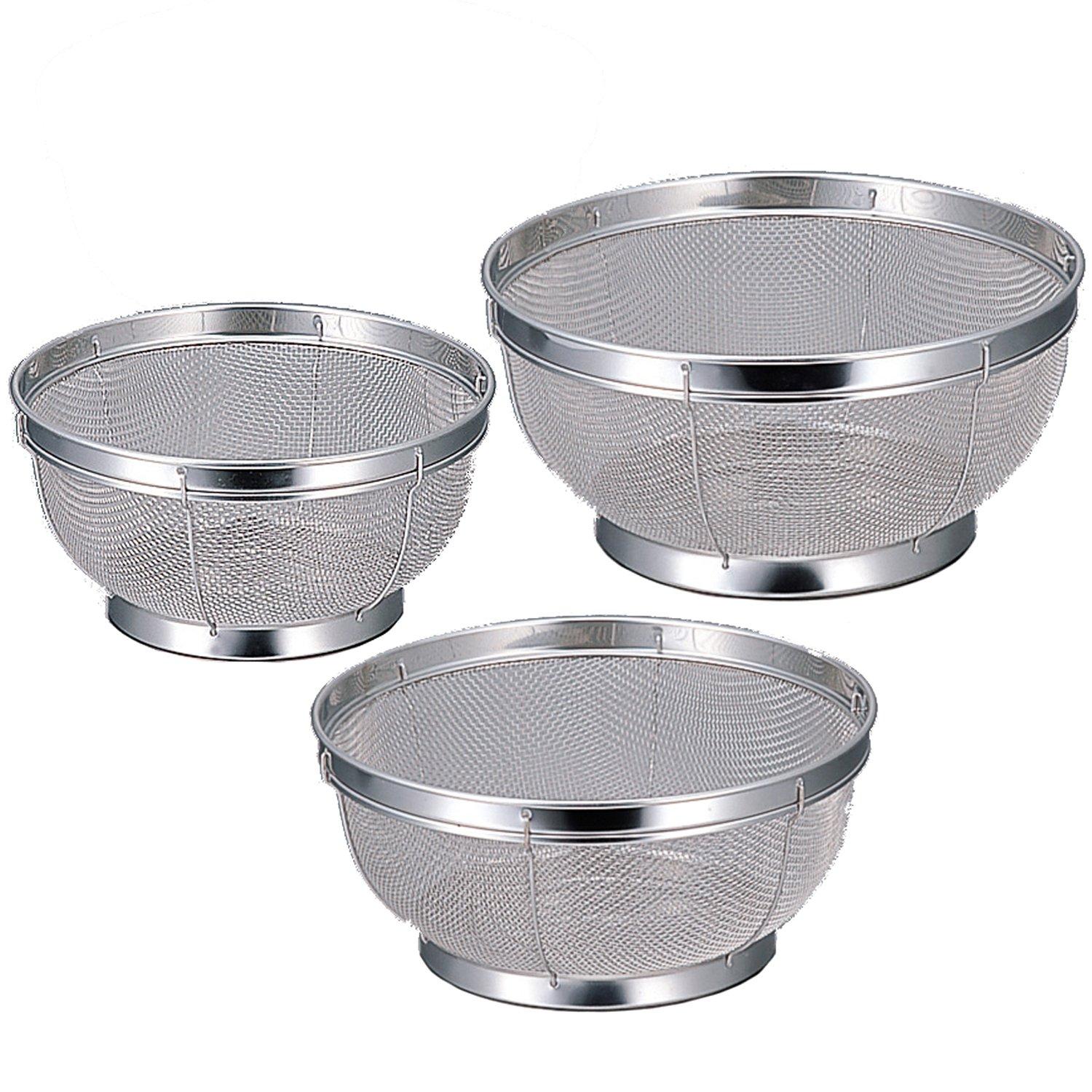 Kanai Kogyo Crystal Harmony Colander Set Made in Japan 3-Piece (19, 22, 25cm) OS-02N