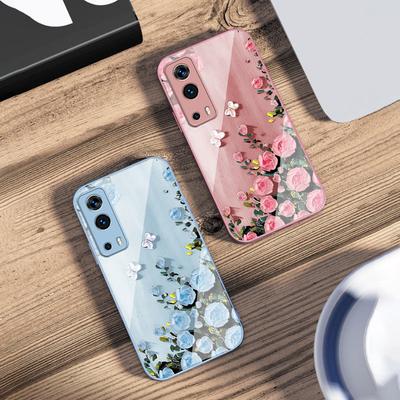 Rose Sommerfugl Rose Lilla Til Vivo Y76 16 55 V29 Lite 5G 25 23 30 IQOO Z9X 12 Pro Neo X200 100 90 60 Hærdet Glas Telefon Cover