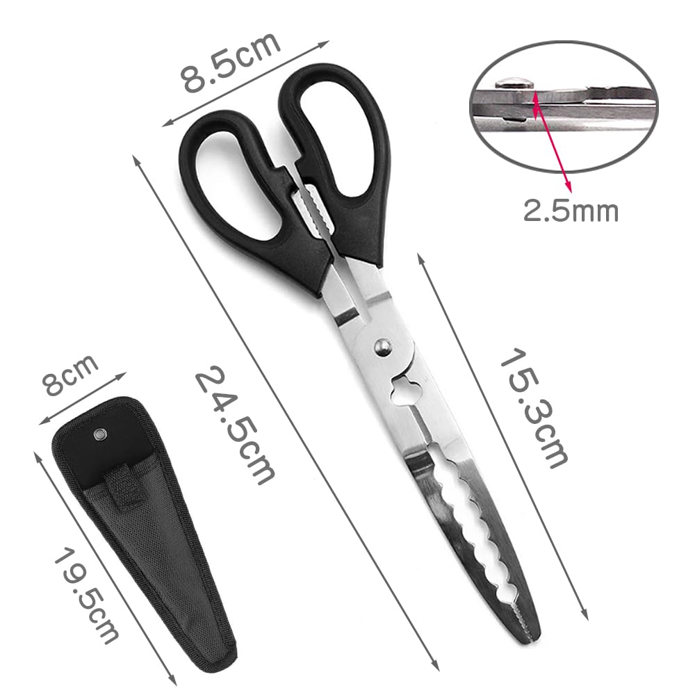 YBGGJO Fish Stainless Steel Fish Fish Scissors for Easy to Fishing Supplies Grip, Tongs, Grabber, Type, Cutlassfish, Grip, Portable, Lightweight,