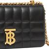 Burberry TB Logo Stepp-Leder Crossbody-Tasche, Schwarz Goldene Beschläge, Lässige Kettenschulter-Handtasche für Damen 80594921