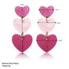 Colorful Valentine's Day Acrylic Heart Earrings with Textured Pendant
