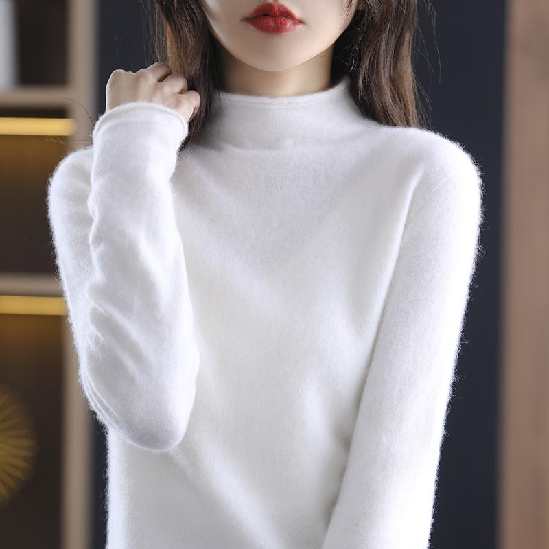 Damen Kaschmirpullover Qinghe Kaschmir 30% Kaschmir 70% Wolle Damen Herbst und Winter Kaschmirpullover weich und warm