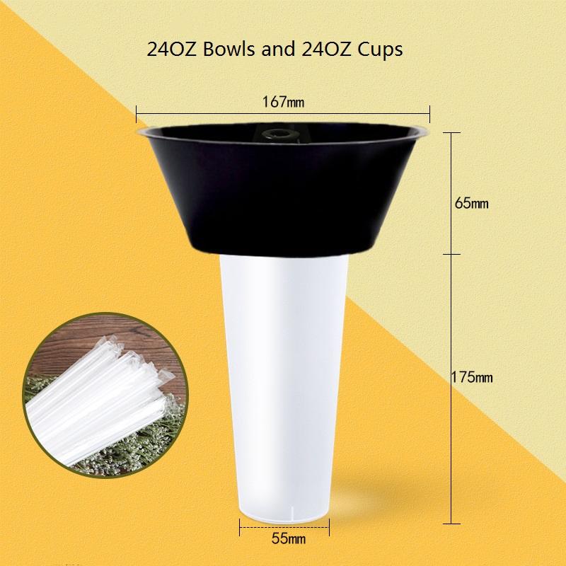 

40 шт. Одноразовый набор миска для закусок и стакан для напитков в одном для вашей вечеринки, контейнер для еды на вынос для напитков, прозрачный, протест