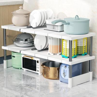 Retractable Kitchen Sink Rack: Layered Multifunctional Countertop Organizer