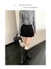 High-Waisted Woolen Pleated A-Line Mini Skirt - Women's Autumn/Winter 2025