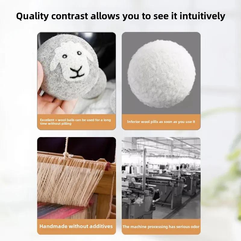 Wool Felt Ball Anti-static Washing Machine Anti Entanglement Washing Ball Wool Ball Gray Wool Drying Ball Sticky Wool Ball