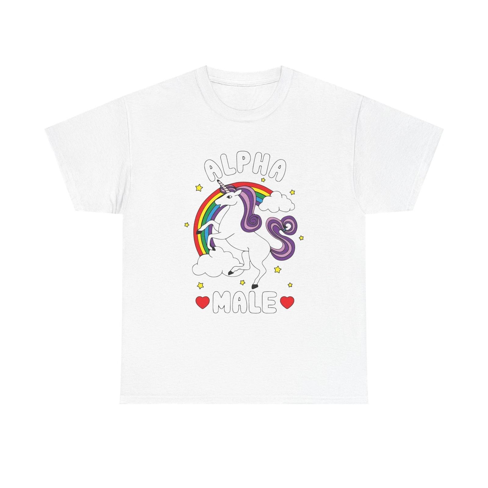 Alpha Male unicorn Funny Meme Gift TTshirt Sarcasm Unisex Heavy Cotton Tee M