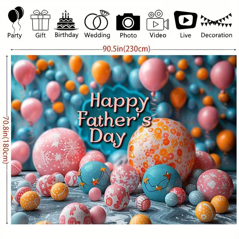 2D Vatertags-Feier Kulisse Ballon Fotografie Hintergrund