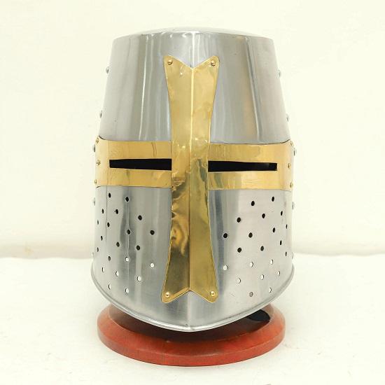Medieval Crusader Knight Helmet Wearable Armor  Gothic Knight Helmet Historical Replica Medieval Arsenal LARP Reenactment