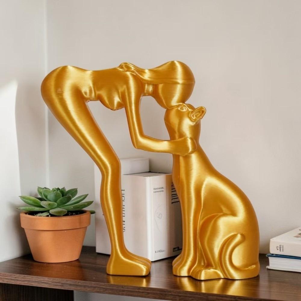 Nordic-Style Cute Cat Figurine Decoration Desktop Ornaments Kissing Cat Statues Home Office