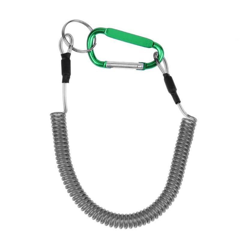 1Pc Mountaineering Buckle Wire Rope Fishing Gear Missed Rope Key Anti-lost Lanyard Retractable Fast