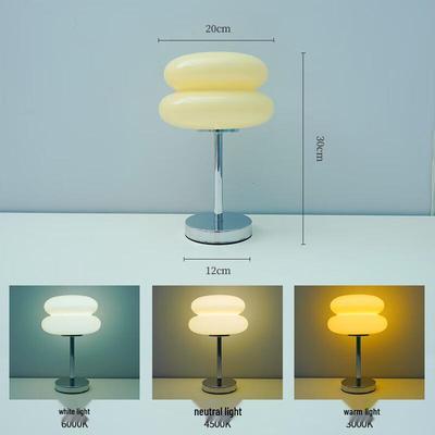 Cream Yellow Hamburger Glass Rechargeable LED Table Lamp