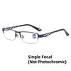 Large Frame Multifocal Glasses Men Square Metal Photochromic Reading Glasses Blue Light Blocking Eye Protection Eyeglasses