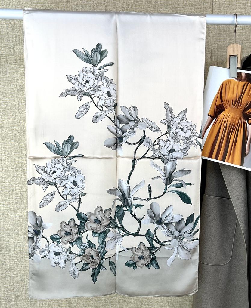National Style Retro Silk Road High-End Light Luxury Silk Silk Scarf Spring And Autumn Long Silk Scarf Shawl Mulberry Silk Scarf