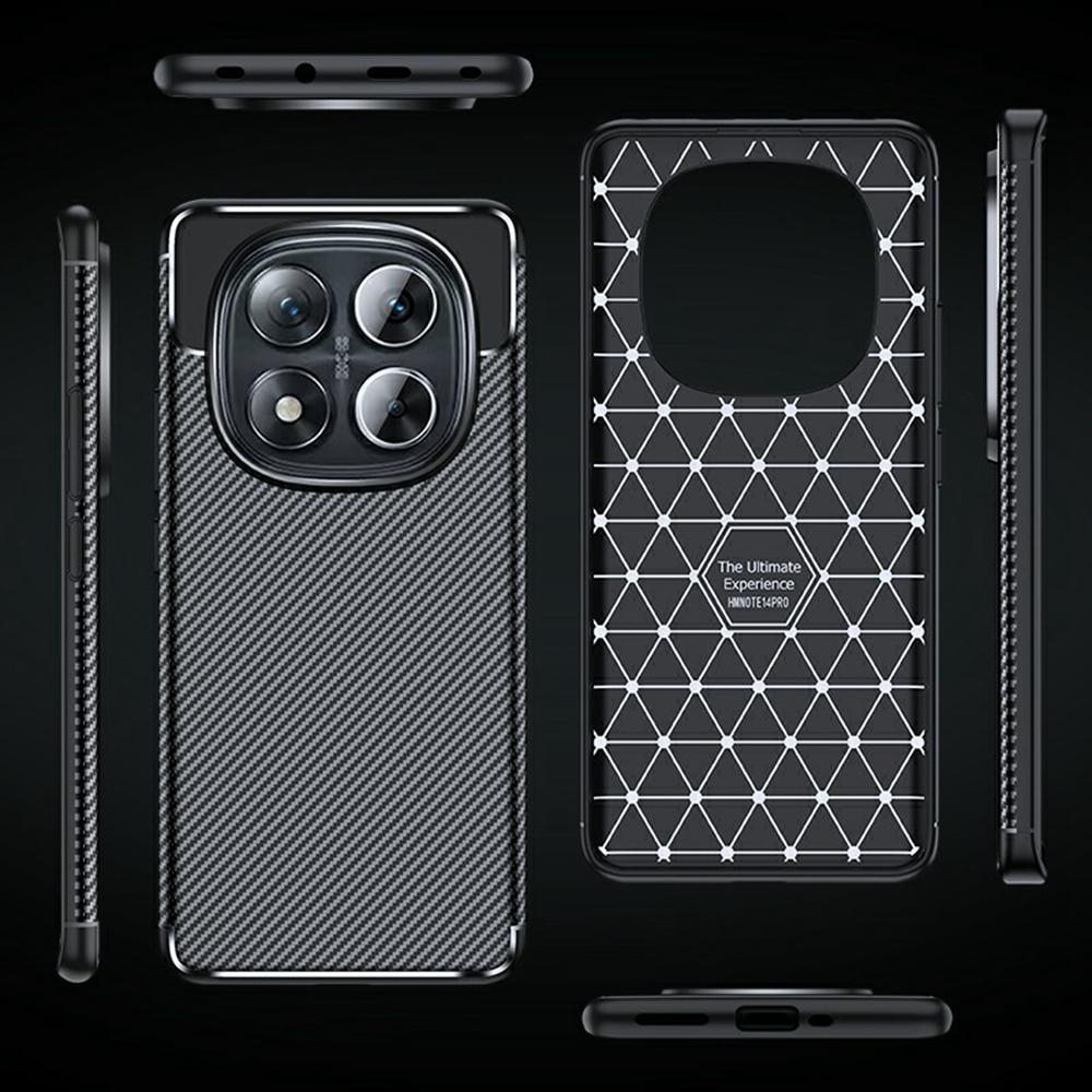 For Xiaomi Redmi Note 14 Pro 5G/Poco X7 5G Case Carbon Fiber Texture TPU Phone Cover Heat Dissipation