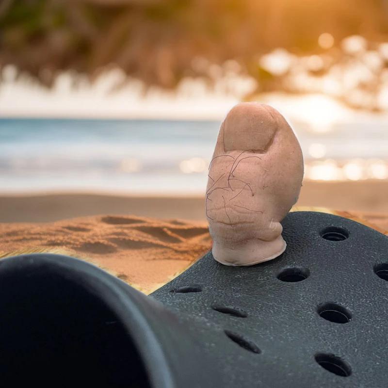 5/10Pcs Creative DIY Spoof Funny 3D Thumb Shoe Big Toe Sandal Decor Accessories Rubber Decorations Big Toe Shoe Buckle for Shoes