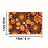 4pcs Vintage Floral Linen Placemats - 12x18 Inch, Vibrant Orange, Yellow & Brown Flower Design, Perfect for Dining & Coffee Tables, Home Decor,