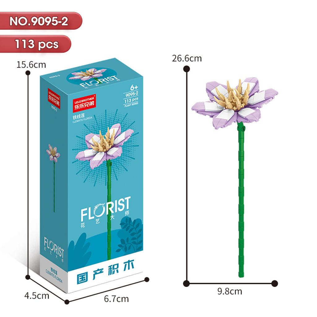 Hot Creative Small Building Block Flower Art Classic Brick Mini Potted Plant Gift For Girls Desk Decoration Simple Assembly Toys