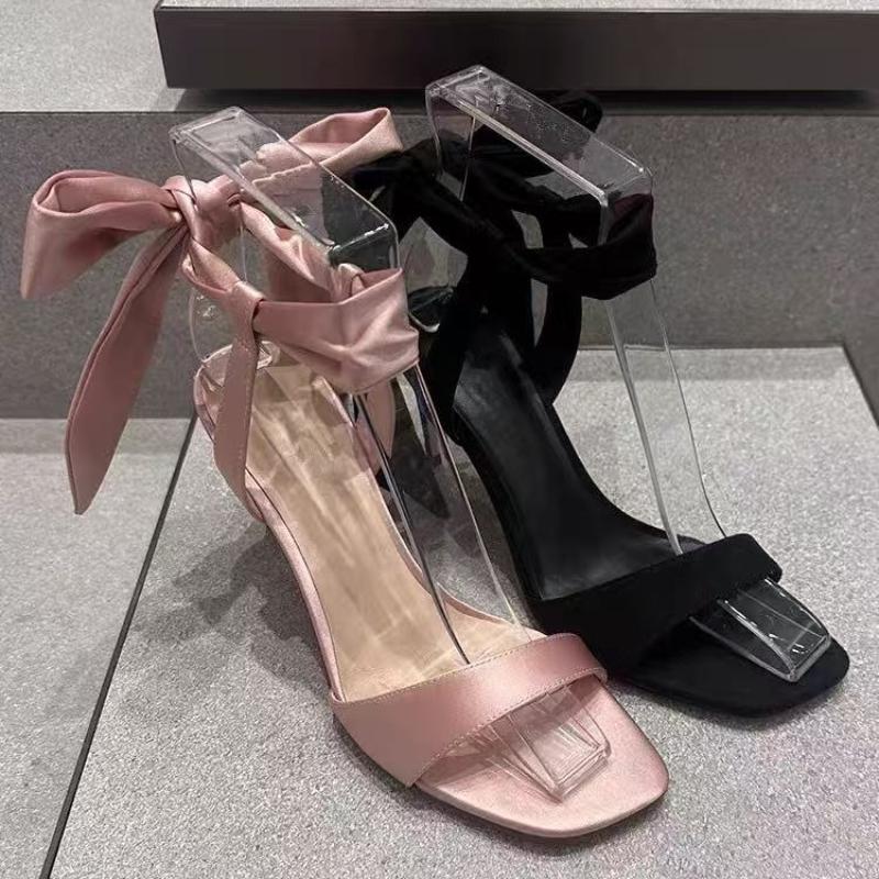 Mode Sommer High Heel Sandalen für Damen 2025 Neuer Modestil Pinker Feenstil mit Rock Einriemen High Heel Schuhe