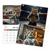 Corporate Cat 2026 Calendar Vertical Wall Hanging Calendar with 12 Kitten Illustrations 12 Monthly Planner for Office Home Organizing Scheduling