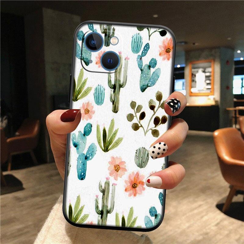 IK74 Watercolour Cacti Phone Case for Samsung Galaxy A11 A12 A13 A15 A52S A53 A55 A56 A70 A71 A72 A73 F06 F16 F56 S10 Plus S10e