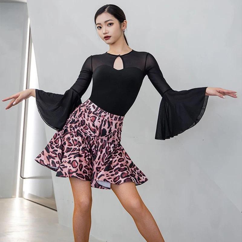 Women Standard Latin Jumpsuit Long Sleeves Latin Dance Leotard Ballroom Modern Dance Jazz Bodysuit