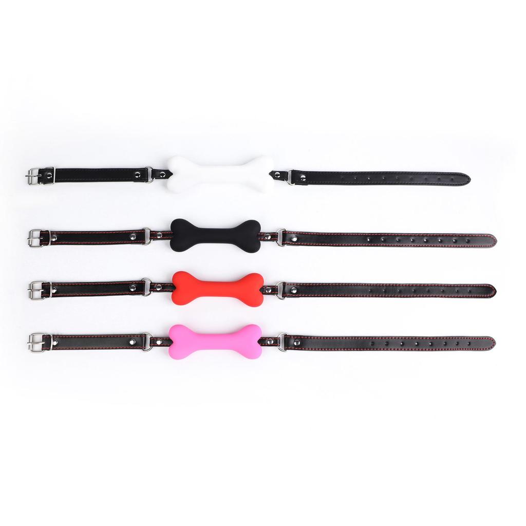 Silicone Dog Bone Ball Gag - Adult Female Training Toy