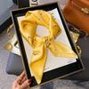 Luxury Brand Women Leopard Print Square Hijab Scarf Soft Satin Silk-like Small Neck Scarf Stylish Casual Headscarf
