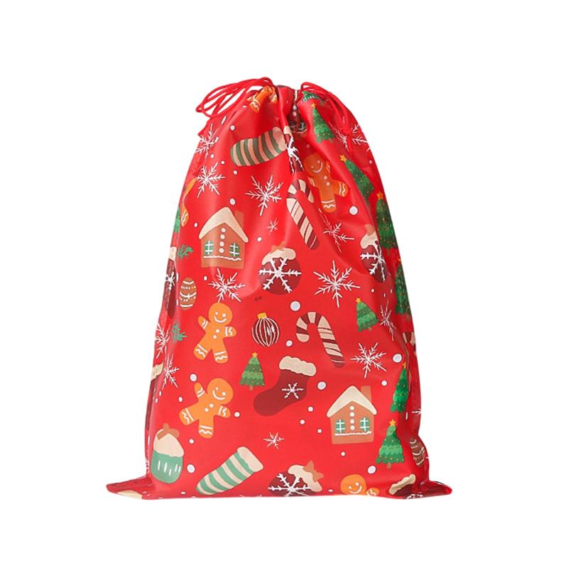 

30X40 40X55 см Мешок для подарков Санта-Клауса 2026 Новогодний мешок для конфет Праздничная рождественская вечеринка Нетканый подарочный мешочек с завязками Navidad 40×55cm
