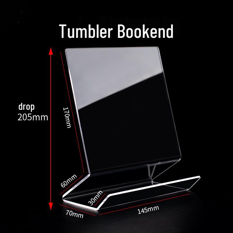 Transparent Acrylic Bookstand: Bookshelf Bookend & Desktop Display Rack