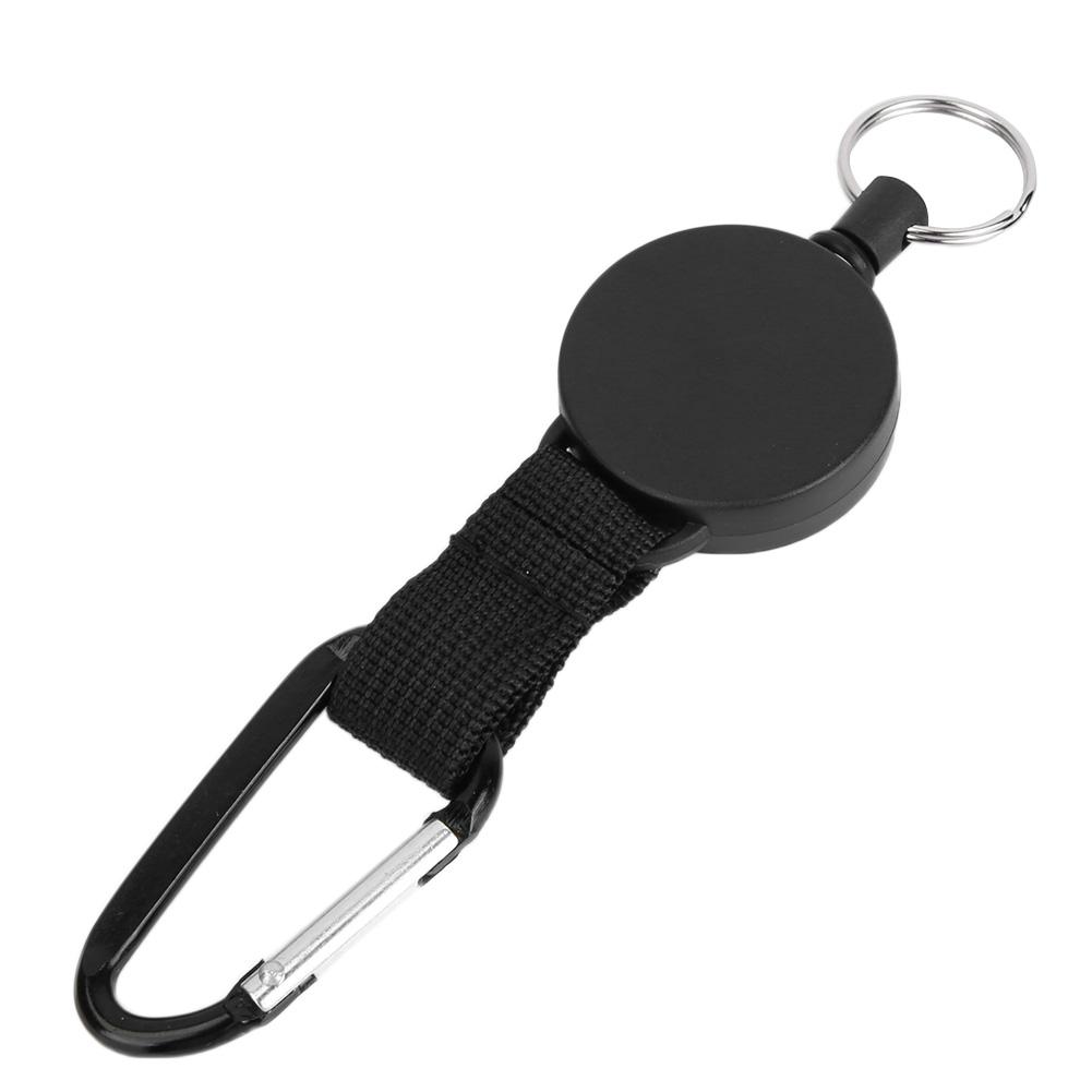 Outdoor Plastic High Elastic Telescopic Key   Keychains with Steel Wire