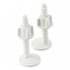 Plastic Toilet Lid Replacement Screw Kit with Fixing Accessories 2PCS White