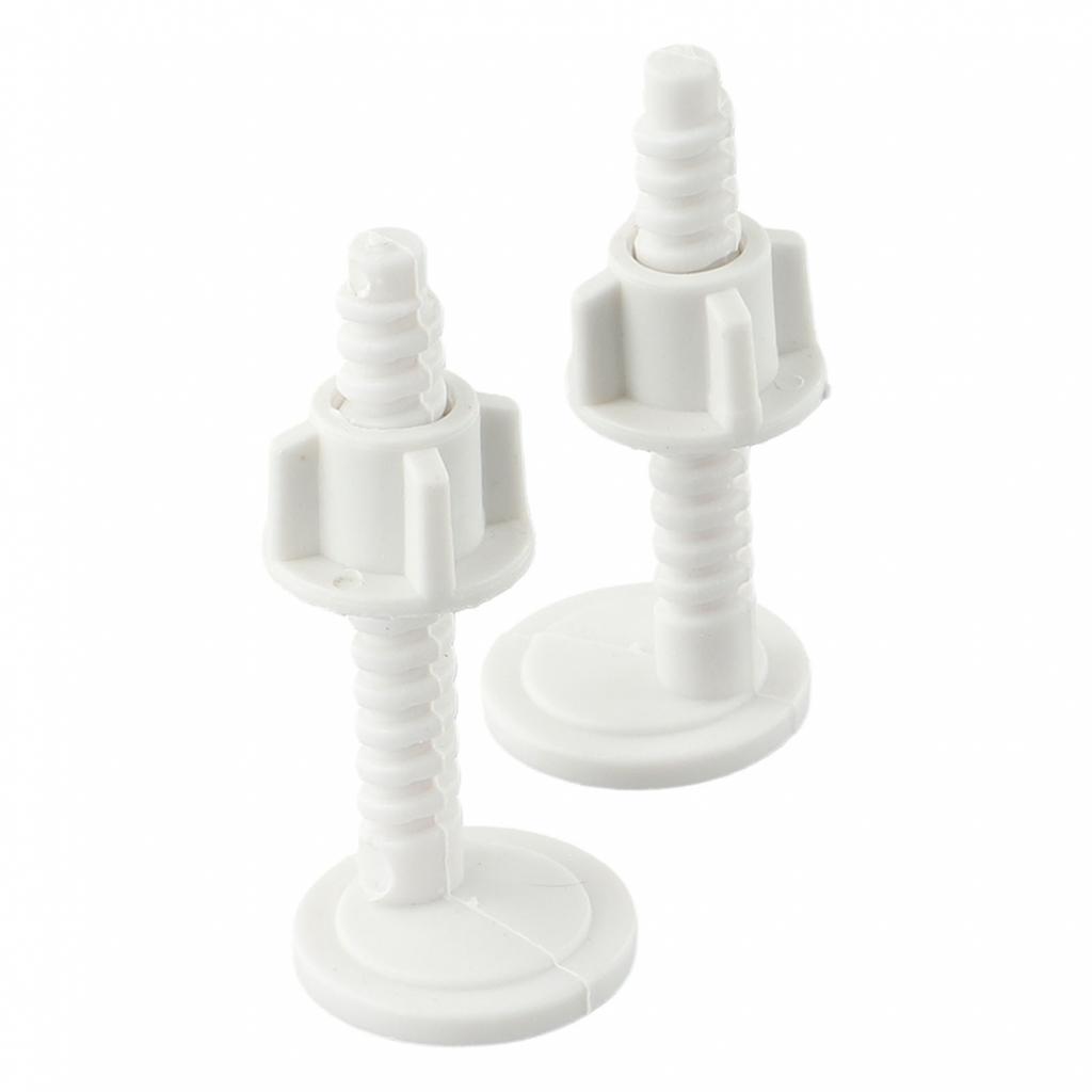 Plastic Toilet Lid Replacement Screw Kit with Fixing Accessories 2PCS White