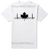 Funny Canada Maple Leaf Heartbeat T Shirts Cotton Streetwear Short Sleeve Gifts Mens Fashion Casual Loose Canadian T Shirt