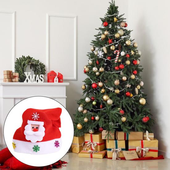 Unisex Christmas Hat Children New Year Party Beanie Battery-operated Luminous LED Light-Up