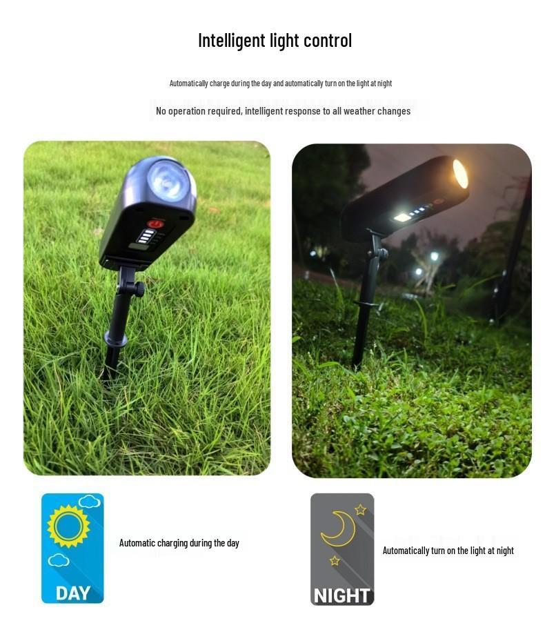 Solar LED Spotlights for Outdoor Lawn, Garden, and Courtyard Lighting