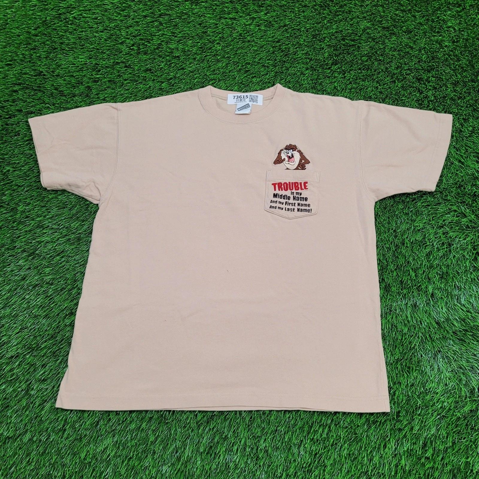 Vintage 2000 Taz Pocket Shirt Large 21x24 Cropped 2XL